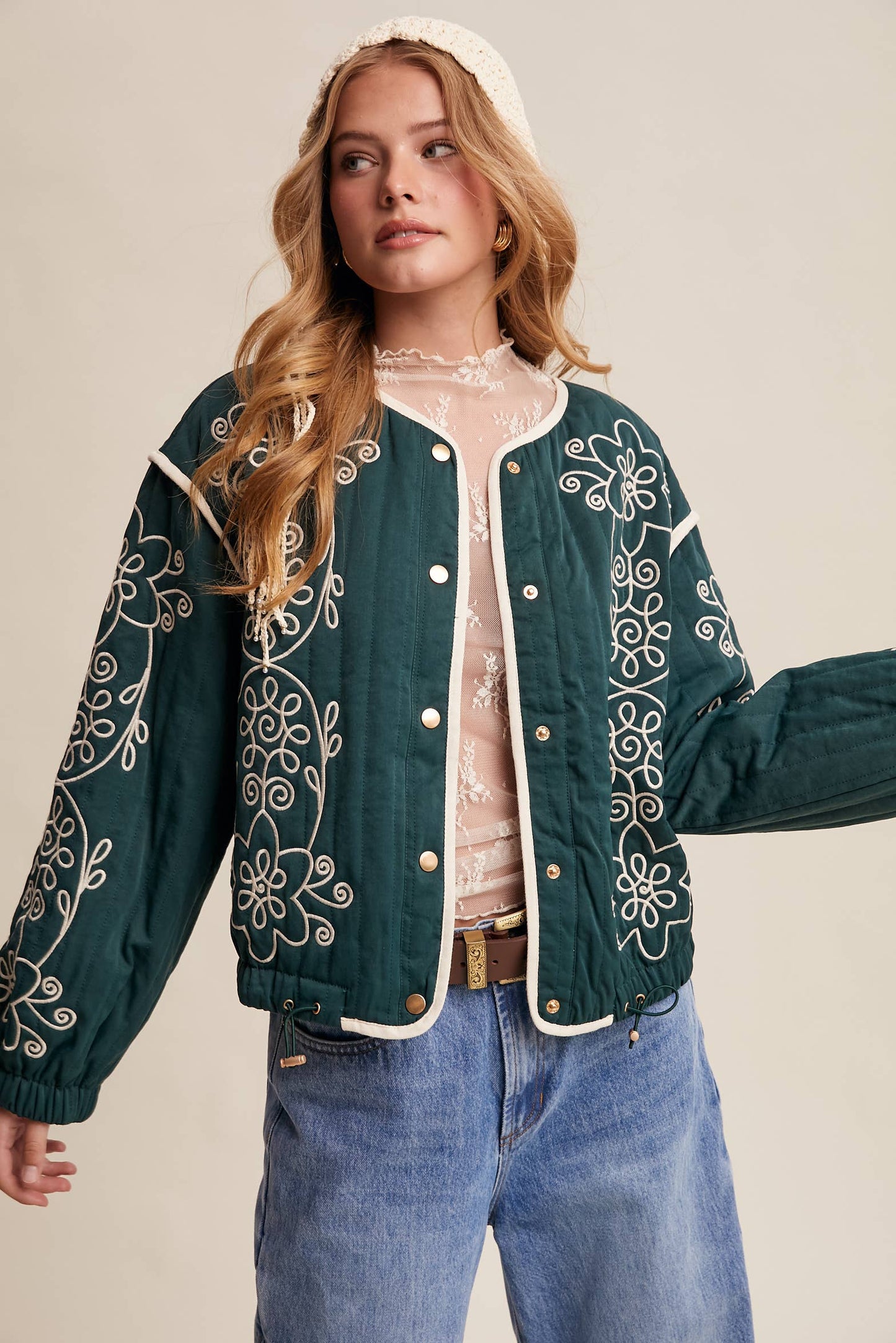 Embroidered Quilted Western Jacket