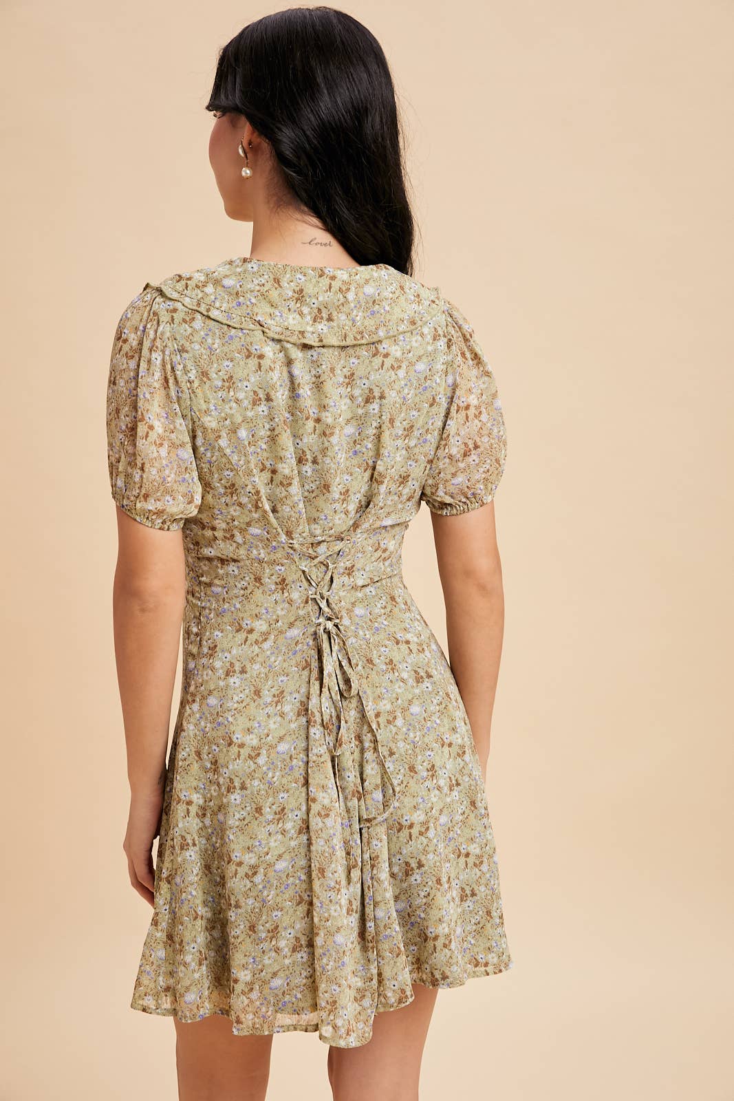 Floral Doll Collar Mini Dress