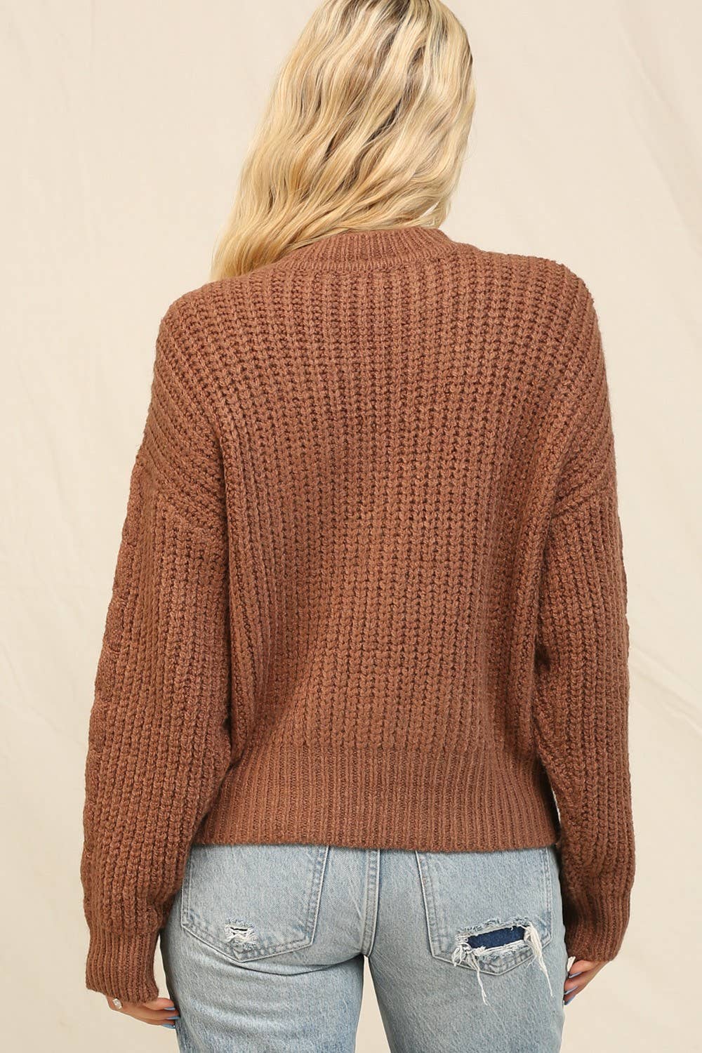 Chunky Cable Knit Texture Sweater