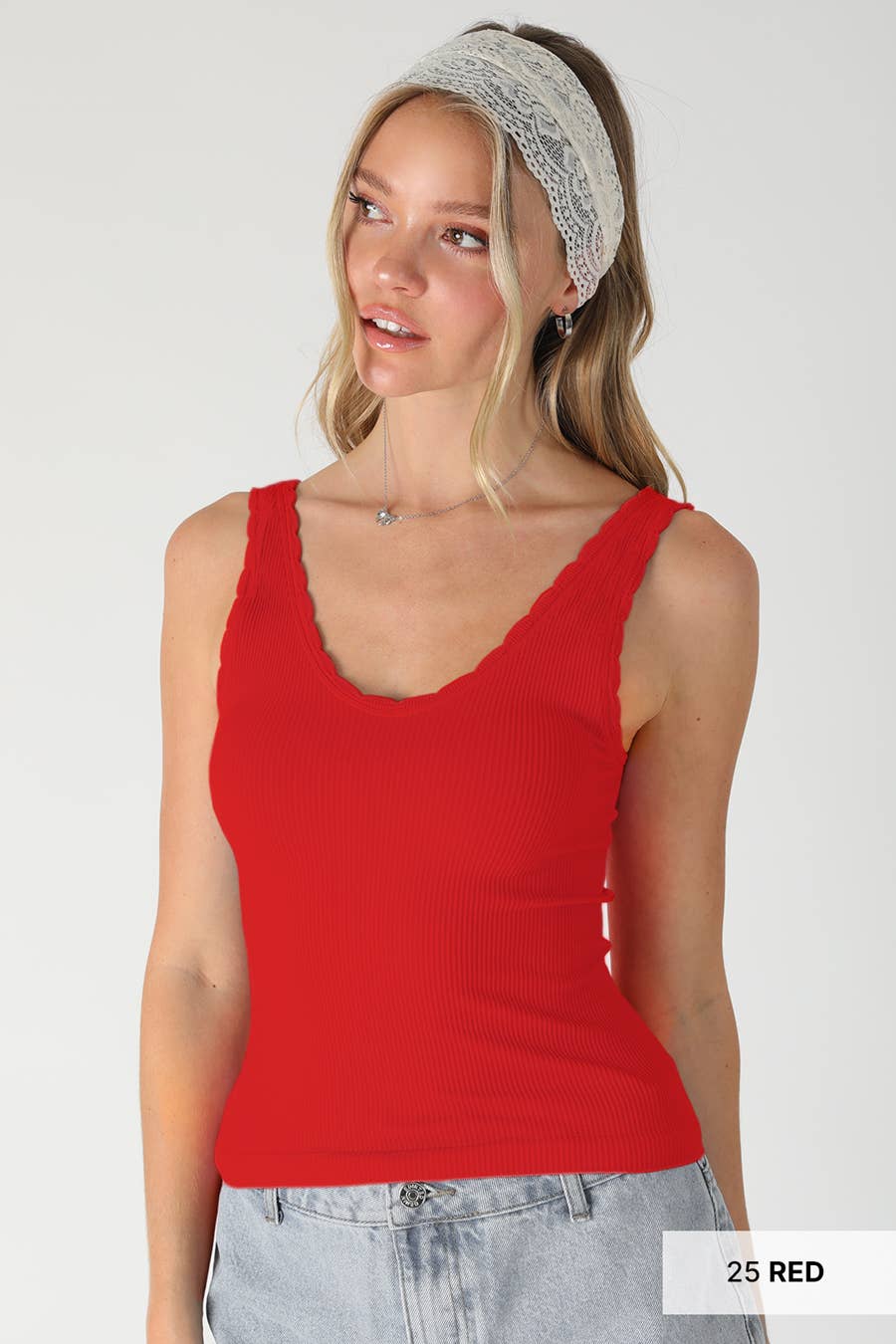 Reversible Scallop Edge Tank Top