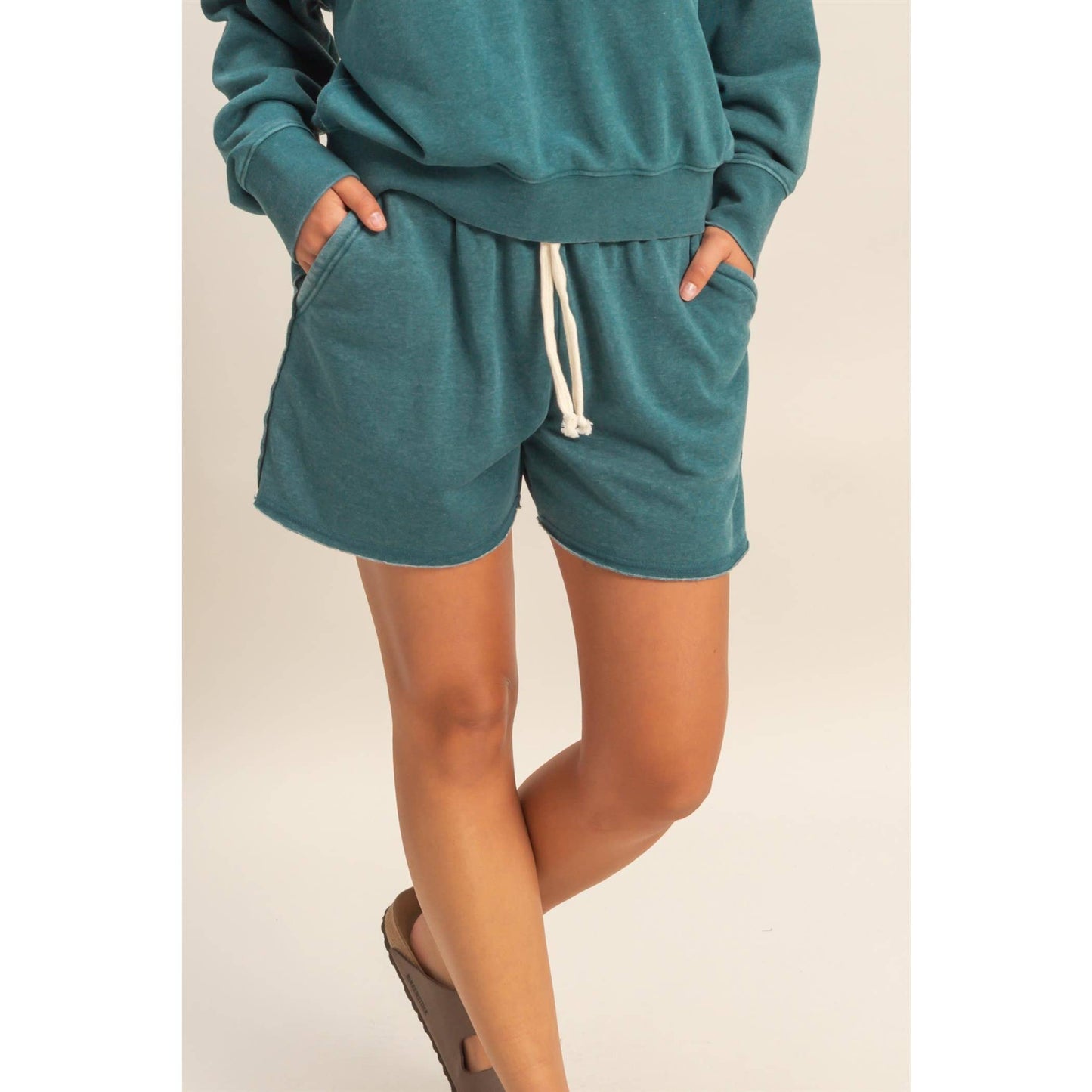 Drawstring Burnout French Terry Shorts
