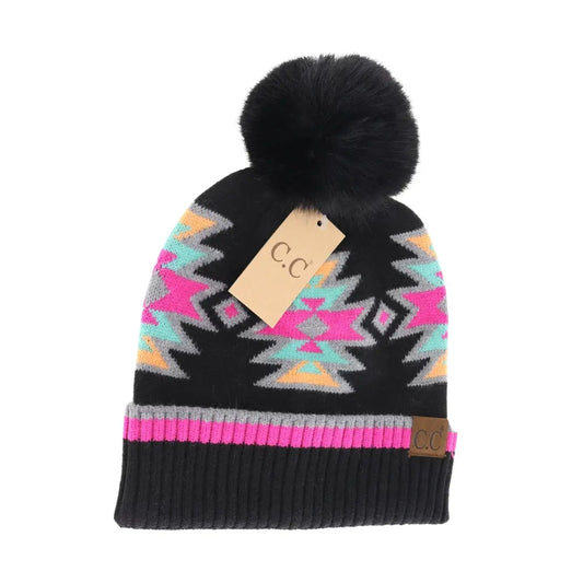 Southwestern Pom C.C Beanie