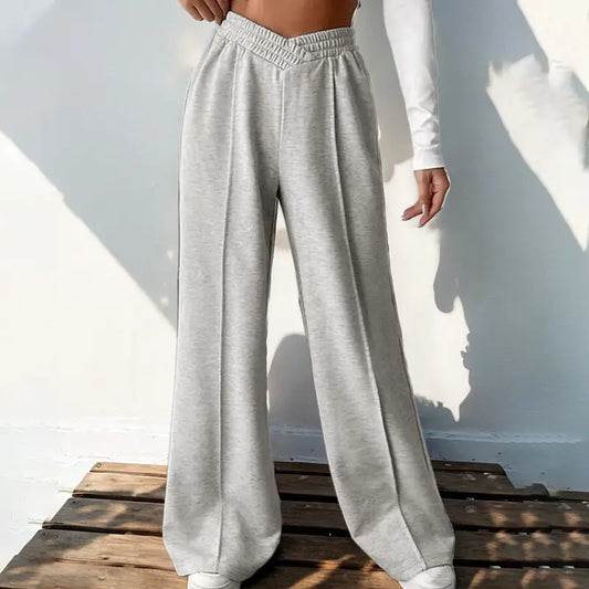 V-Shaped High-Waisted Splicing Wide-Leg Pants