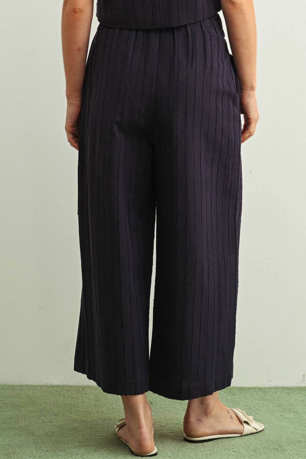 Pleated Crop Trouser Pants