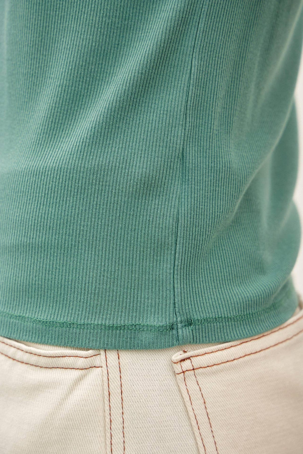 Ribbed Crew Neck Top