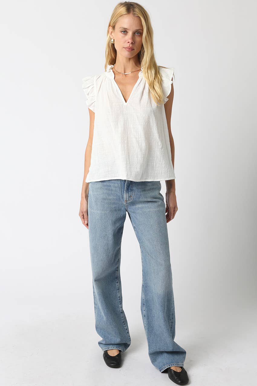 Emilie Ruffle Sleeve Blouse