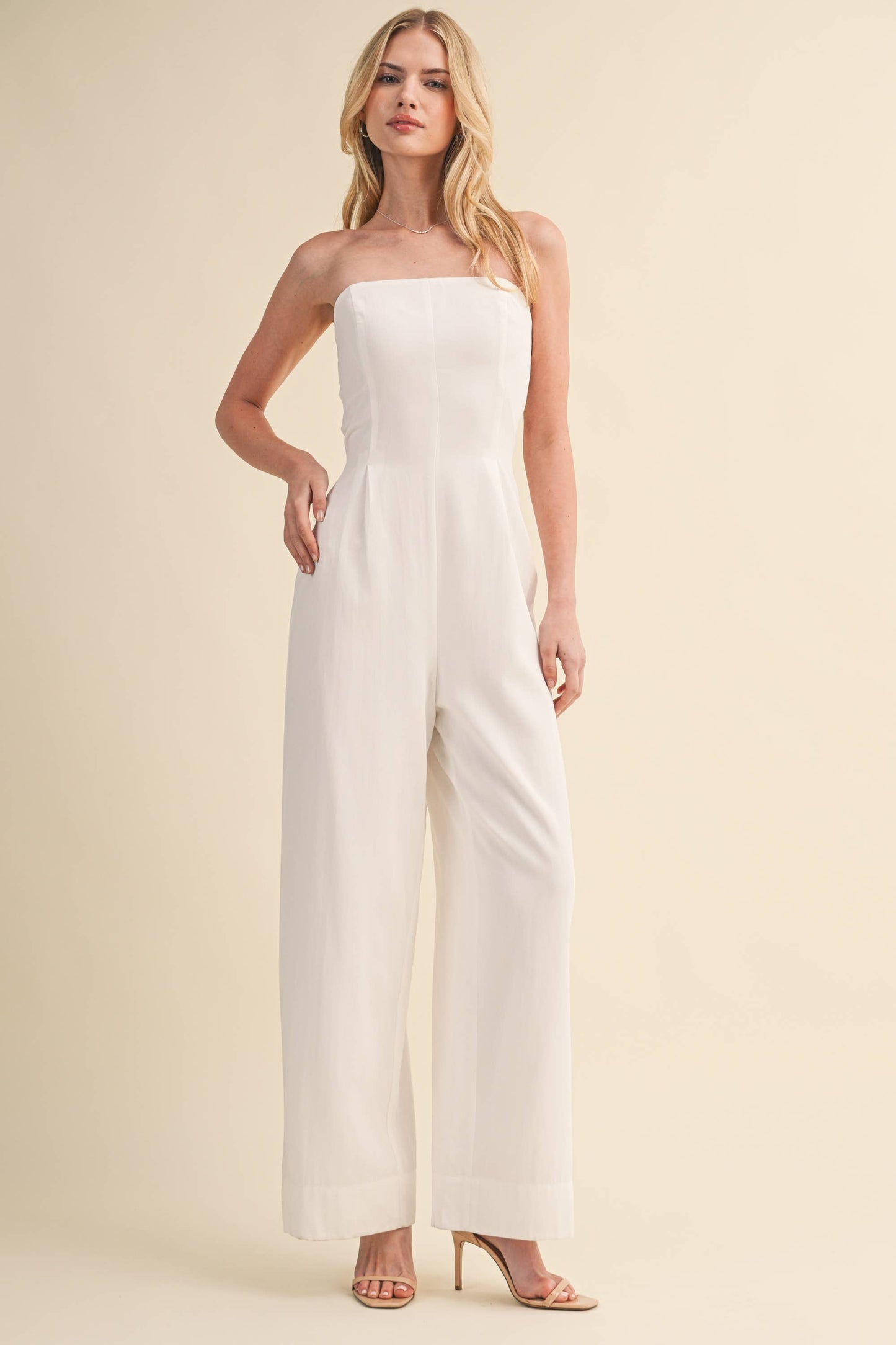 Off White Wide Leg Jumpsuit