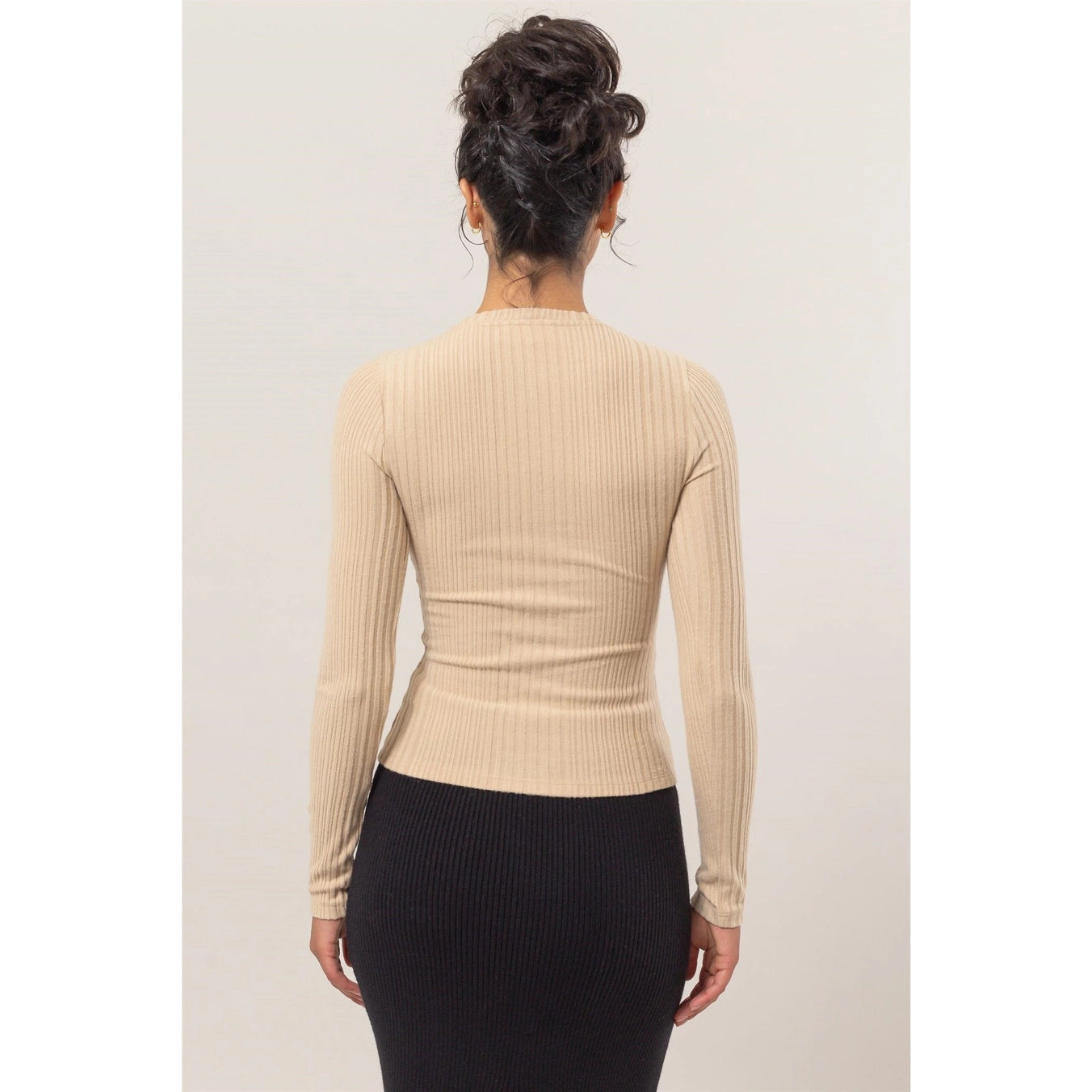 Brushed Ribbed Long Sleeve Top