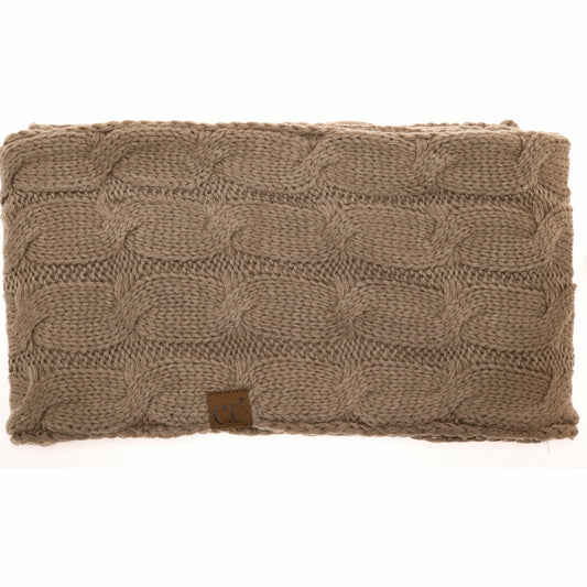 Fuzzy Lined Solid Cable Knit CC Infinity Scarf