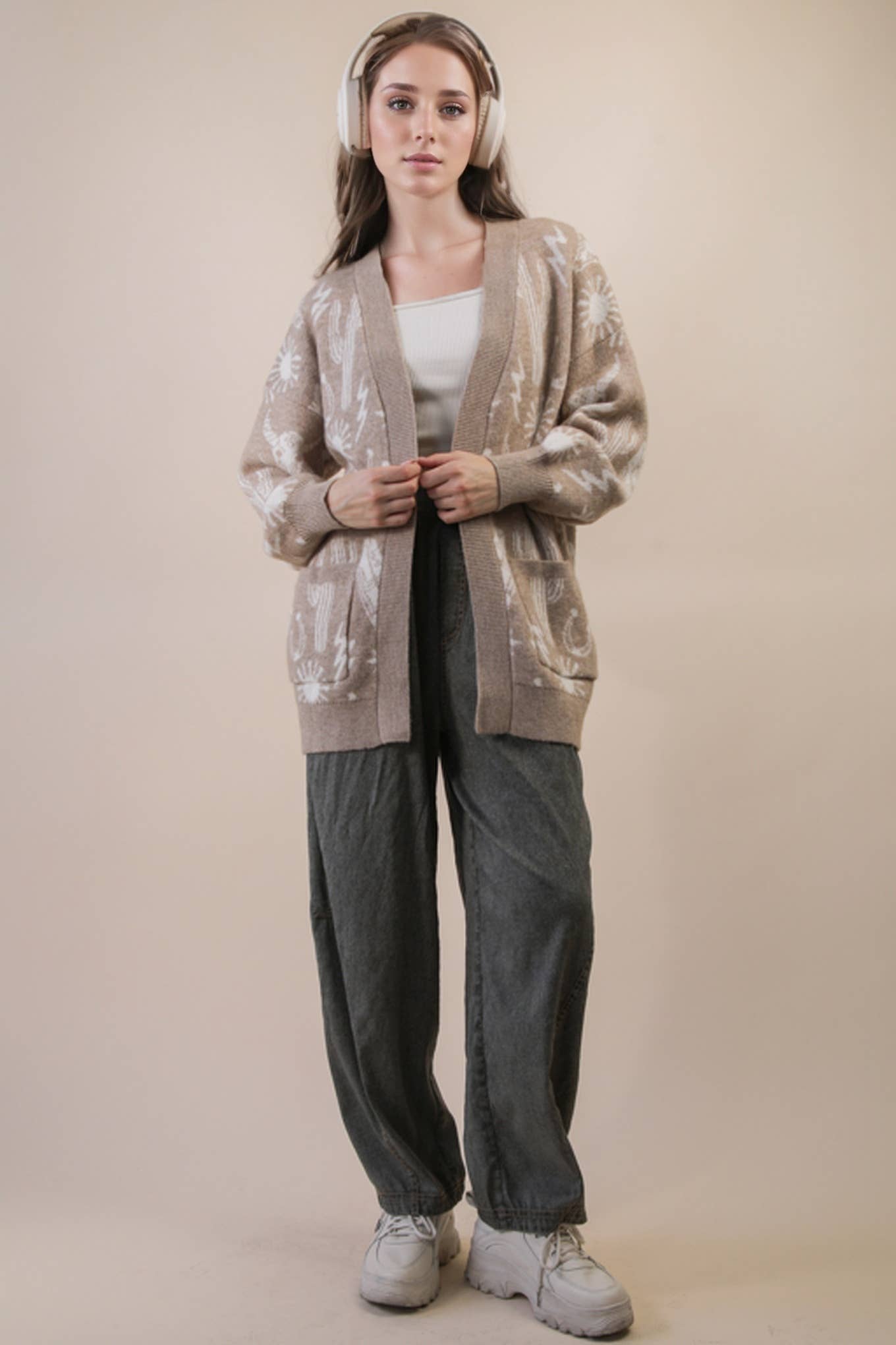 Oversized Western Knit Cardigan