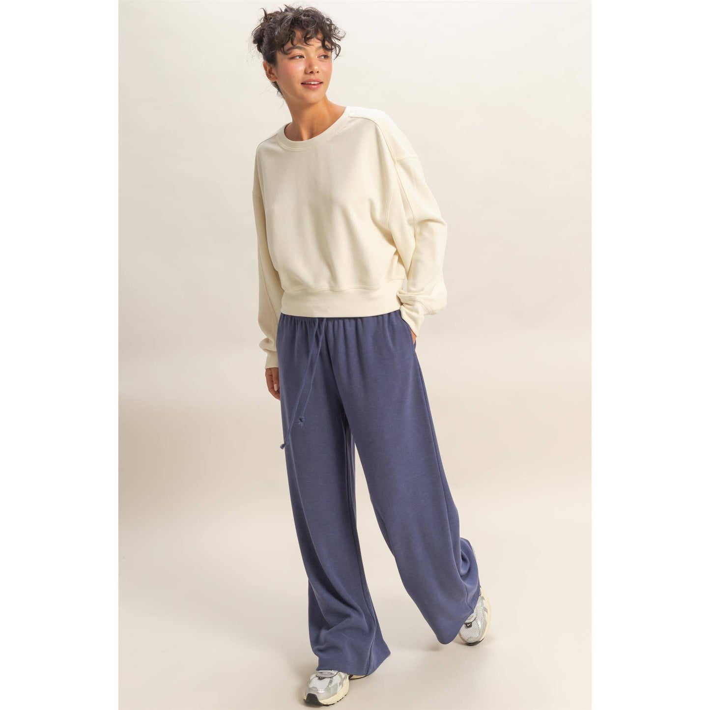 Soft Ribbed Relaxed Fit Sweatshirt