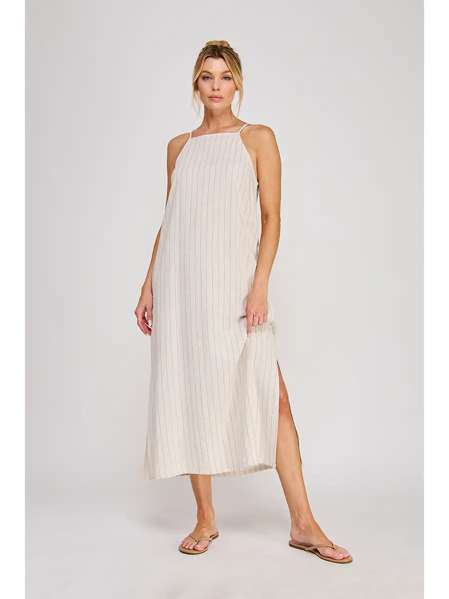 Pinstripe Linen Dress