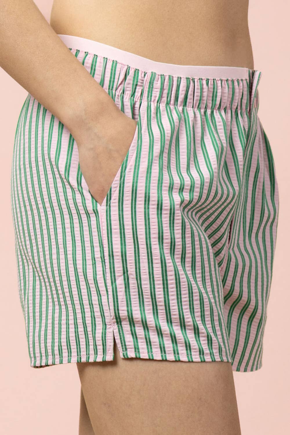 Pink & Green Stripe Shorts