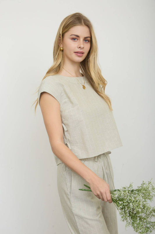 Stripe Side Tie Top