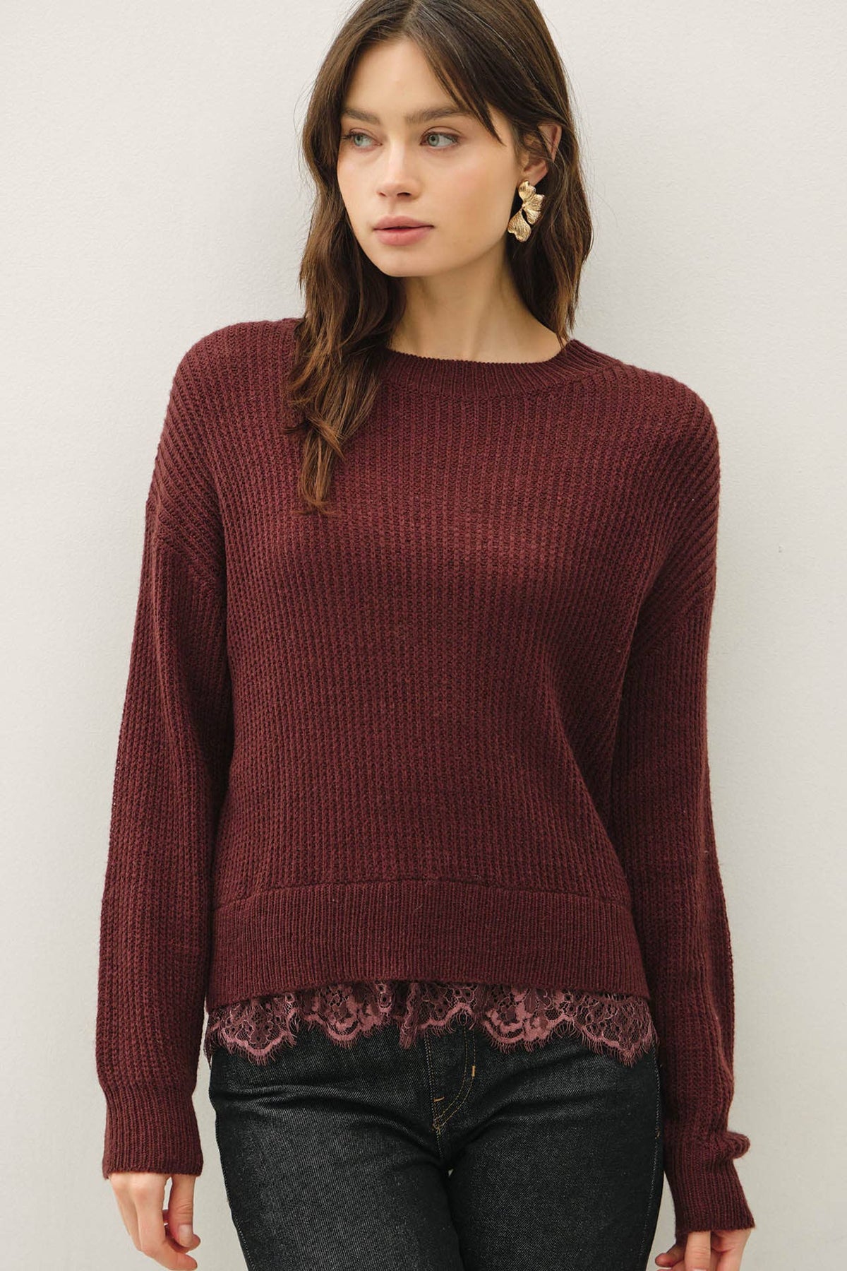 Peekaboo Lace Sweater