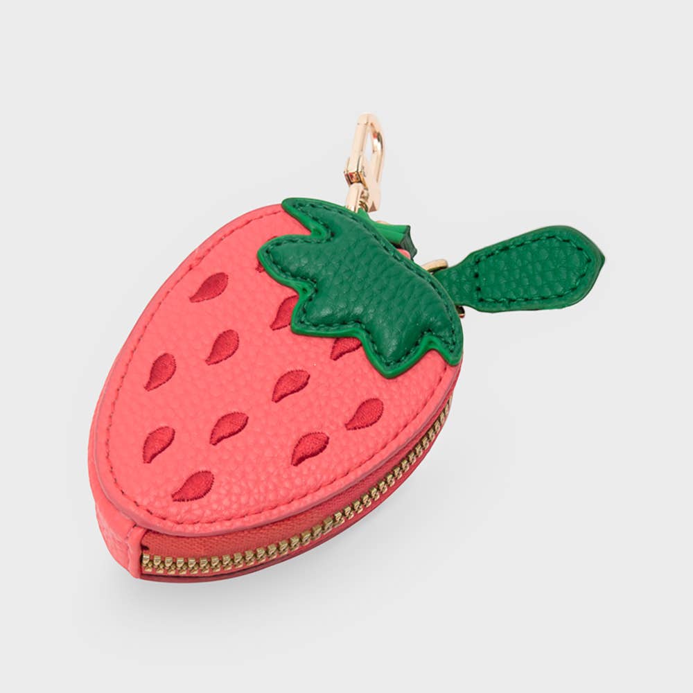 Faux Leather Strawberry Bag Charm