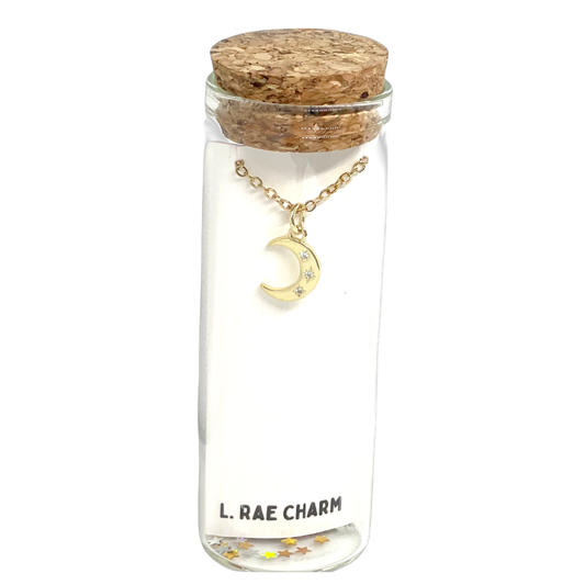 Moon Crystal Star Gold Necklace