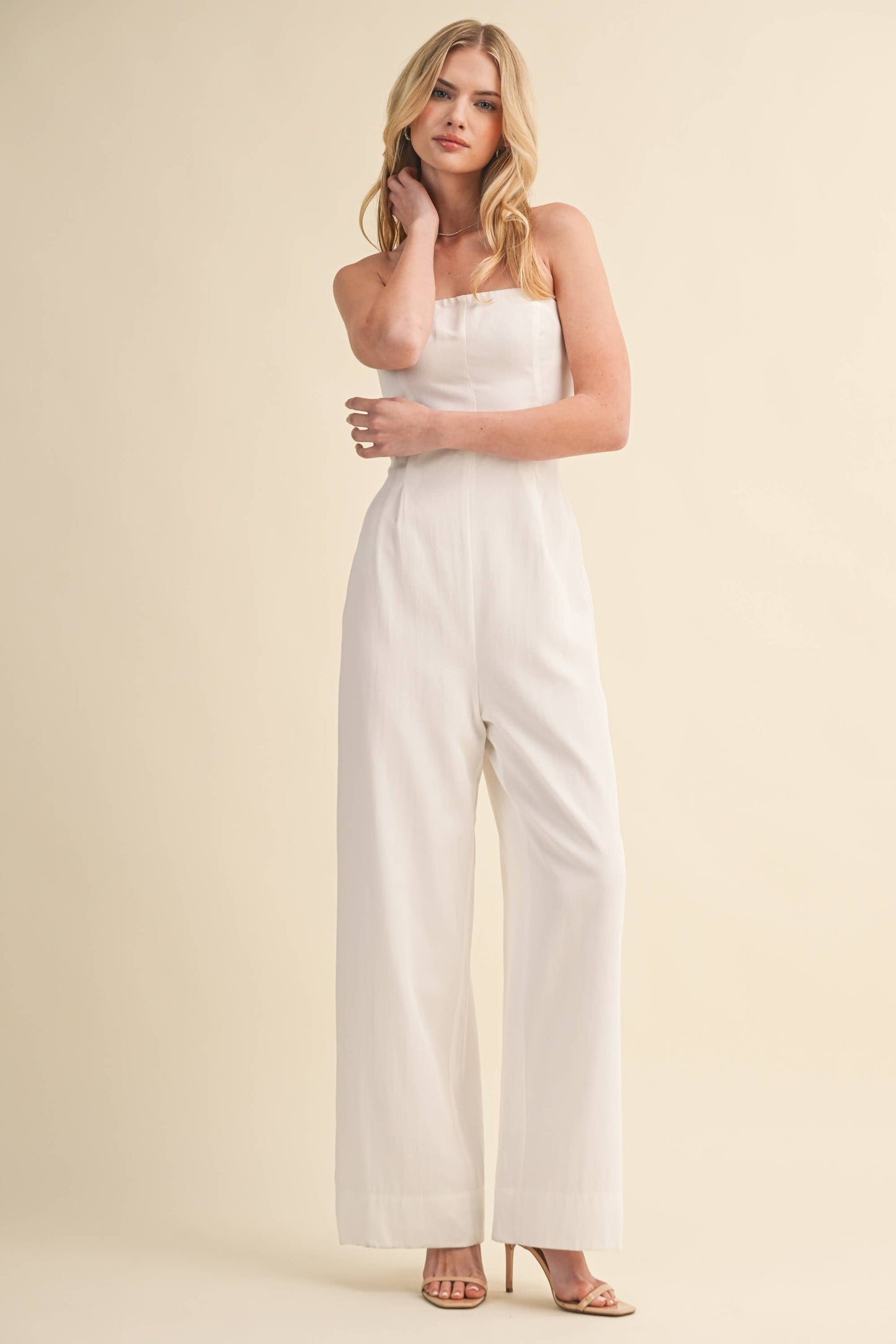 Off White Wide Leg Jumpsuit