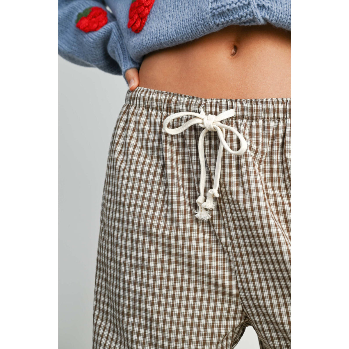 Loose-Fit Gingham Pants