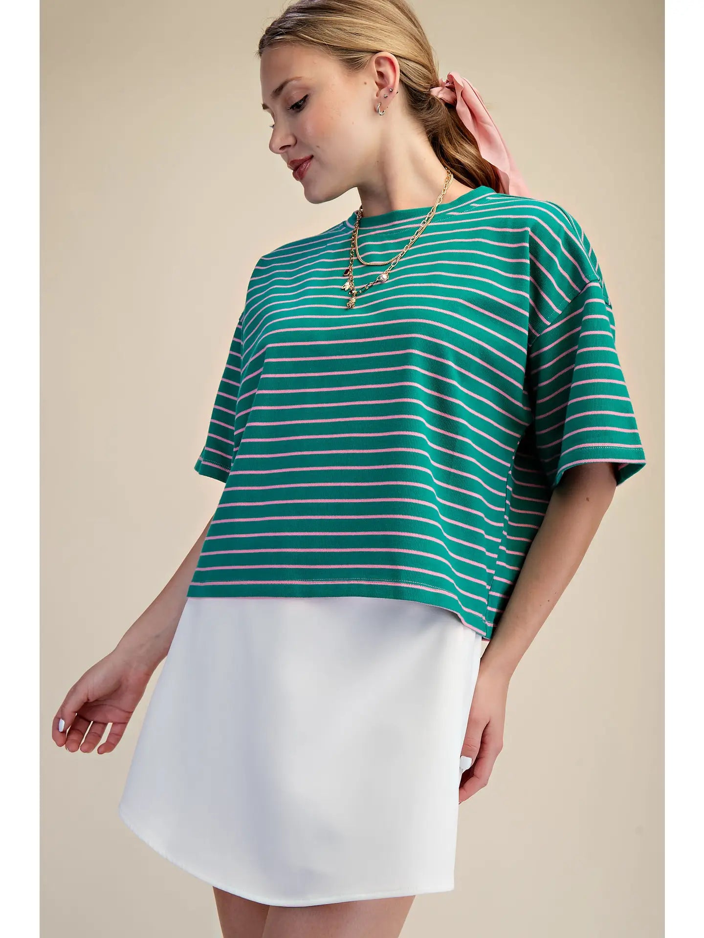 Wide Sleeve Stripe Top
