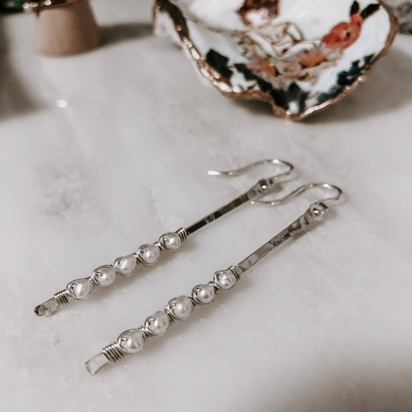 Sticks and Stones - Pearl Stick Earrings