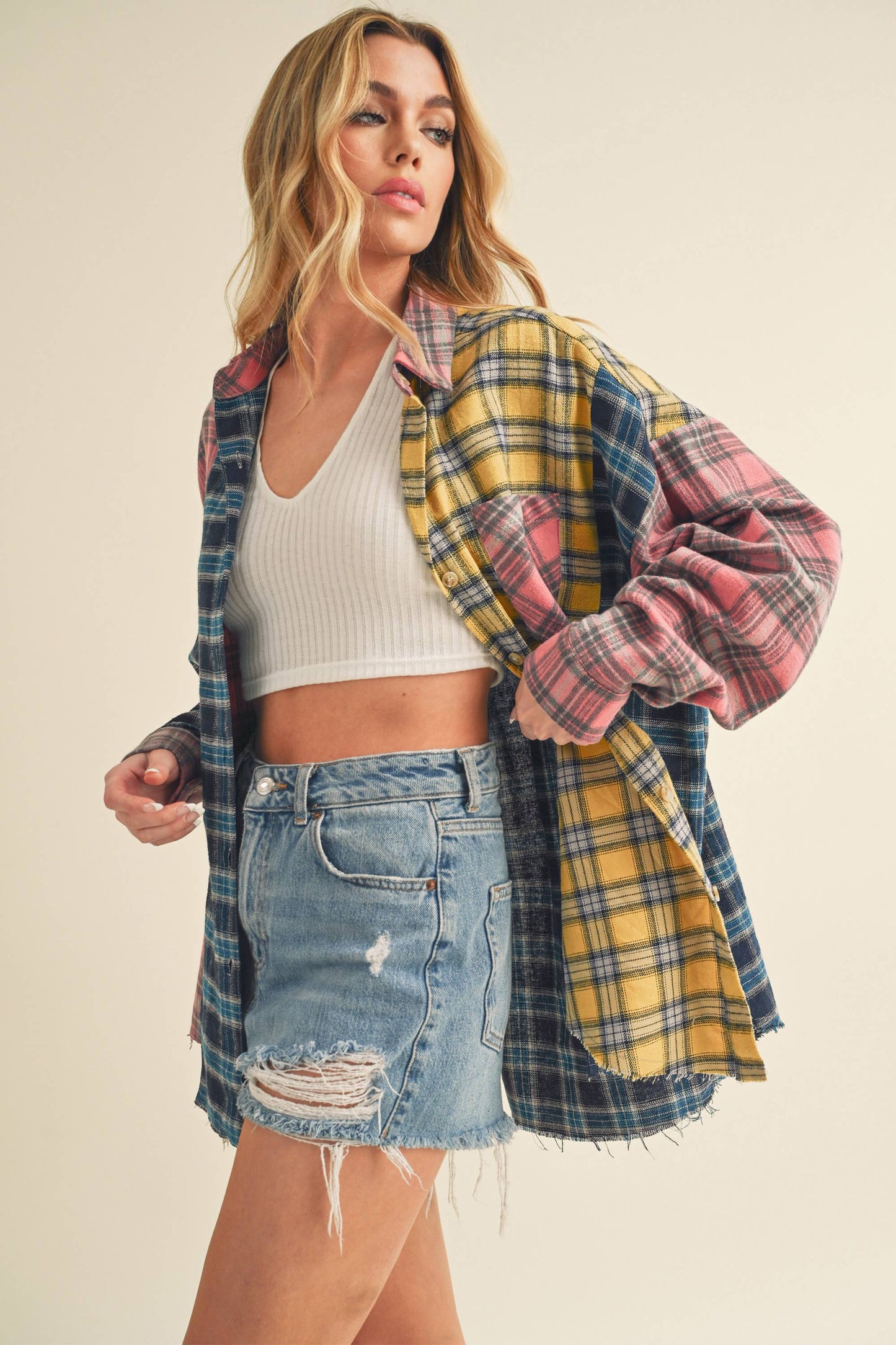 The Neela Multi Color Plaid Flannel Shirt
