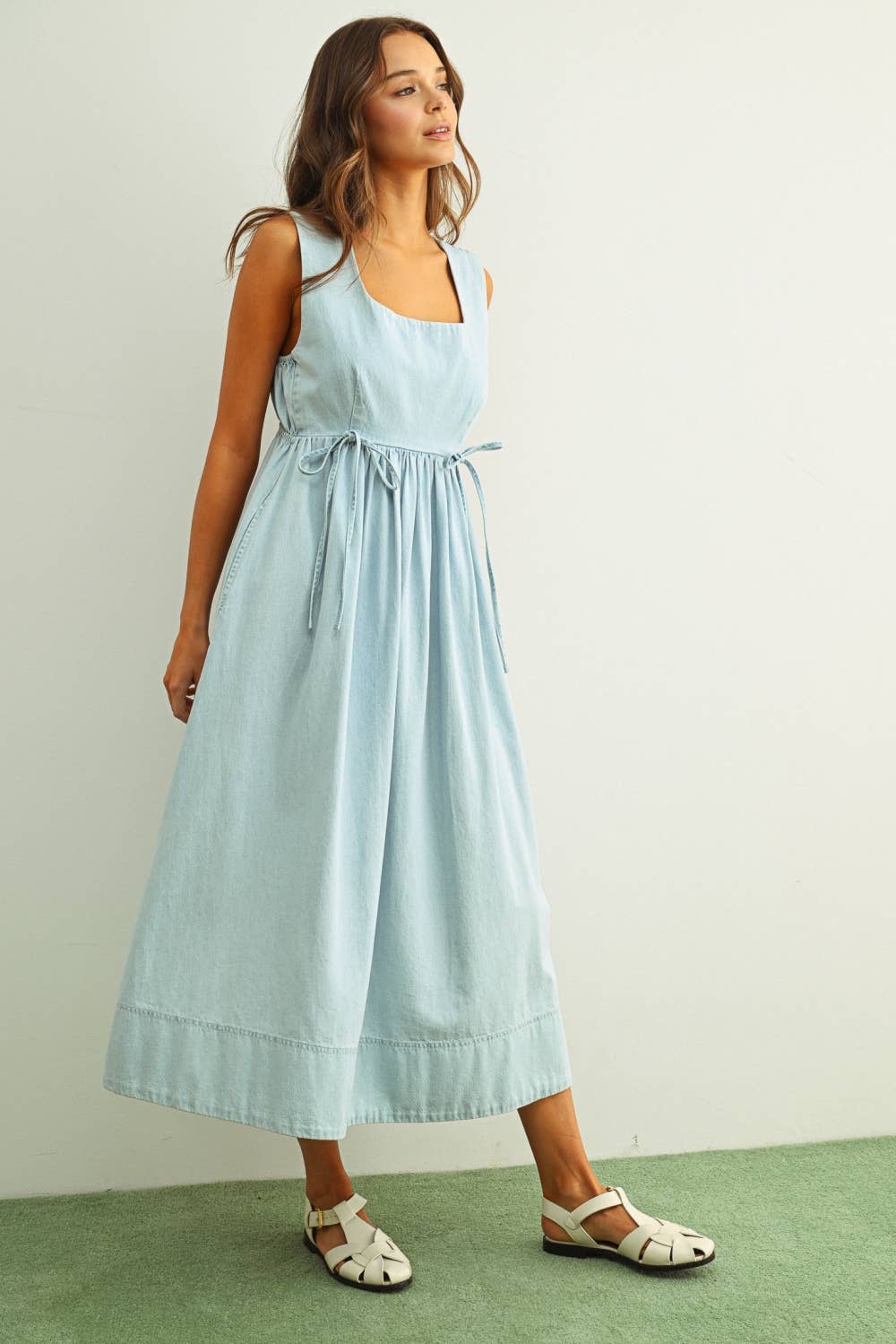 Chambray Bow Dress