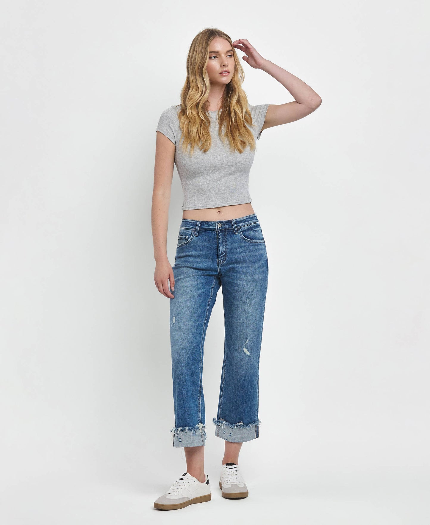 Mid Rise Straight Denim