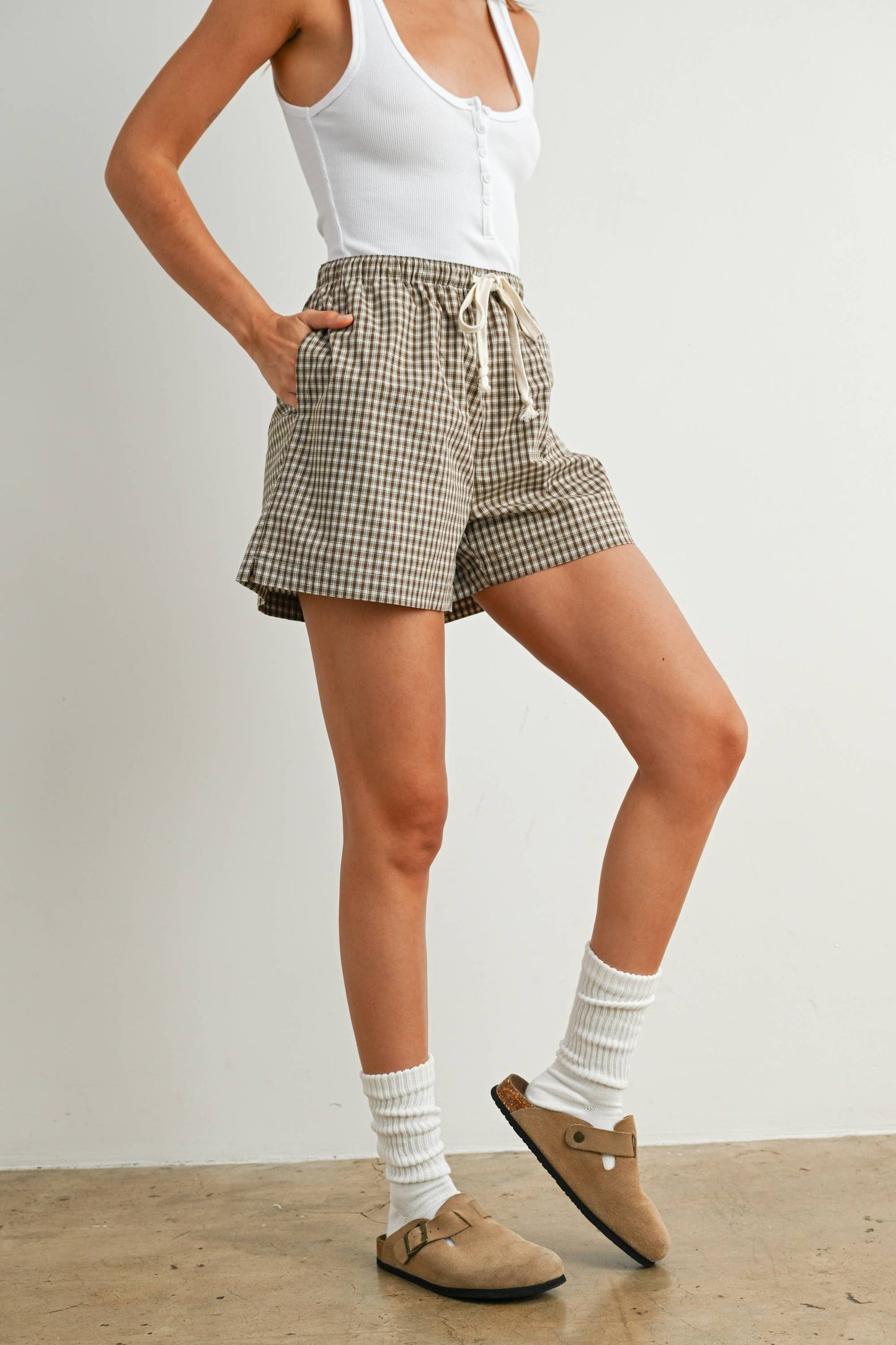 Tie-Front High-Waisted Shorts