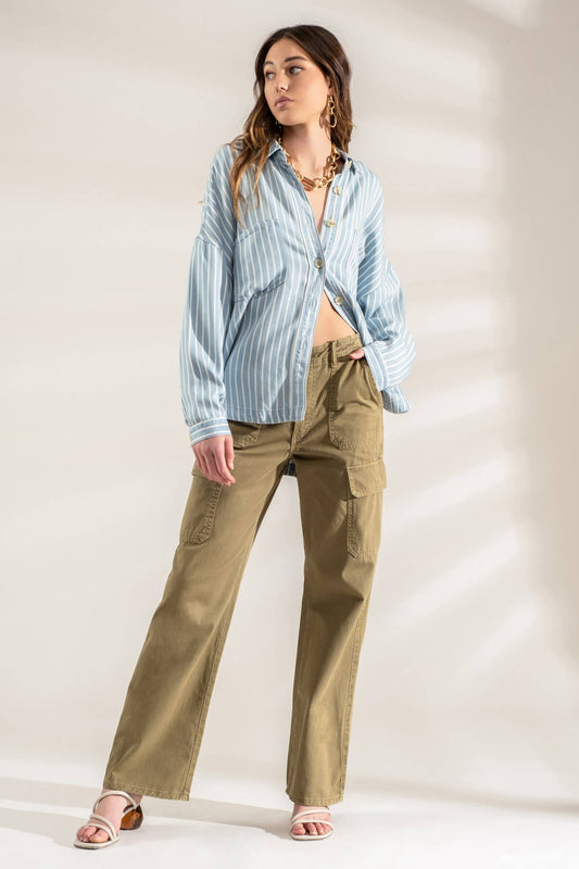 Striped Button Down Top