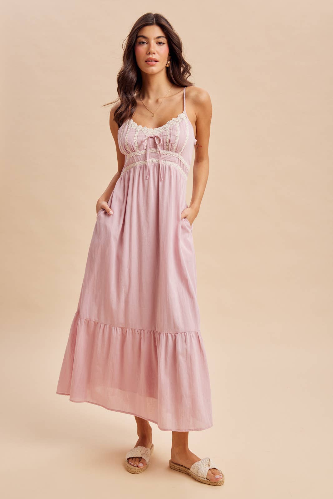 Lace Detail Maxi Dress