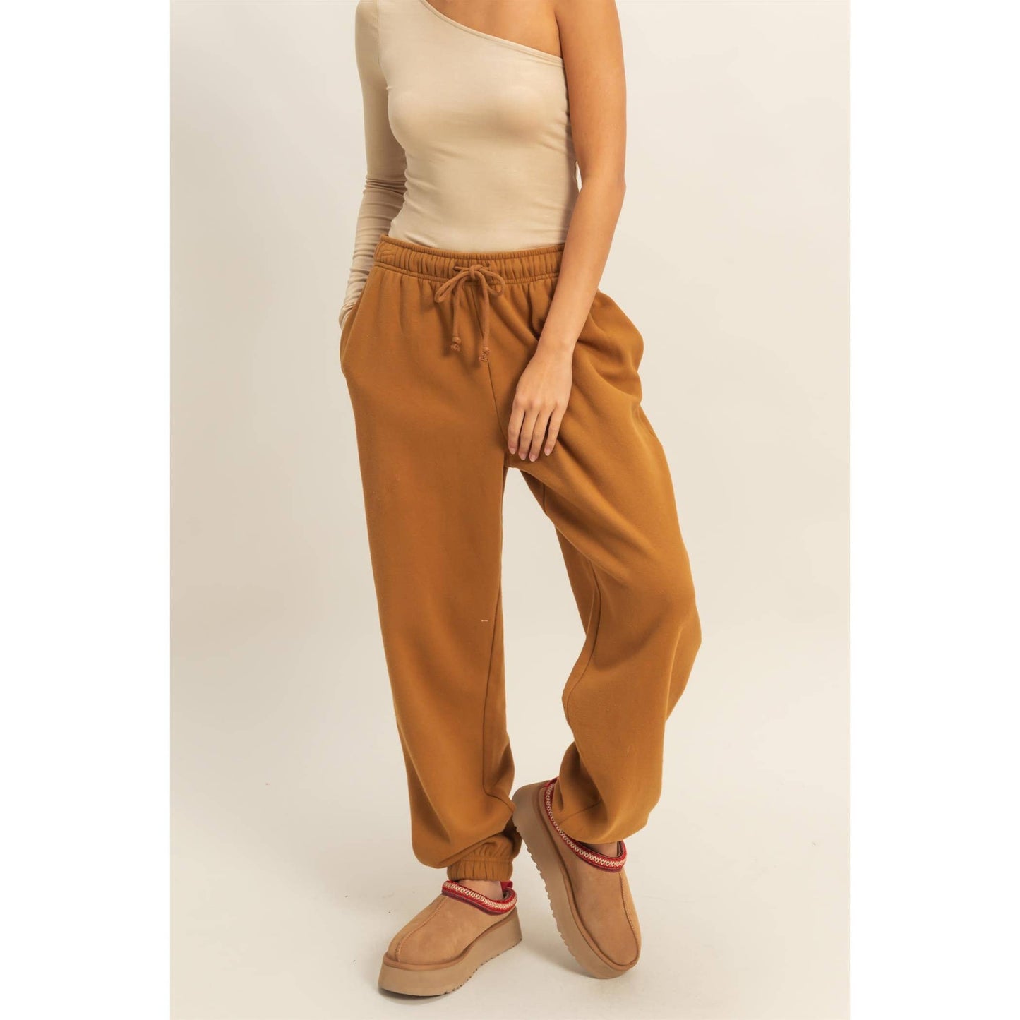 High-Waist Drawstring Joggger Pants