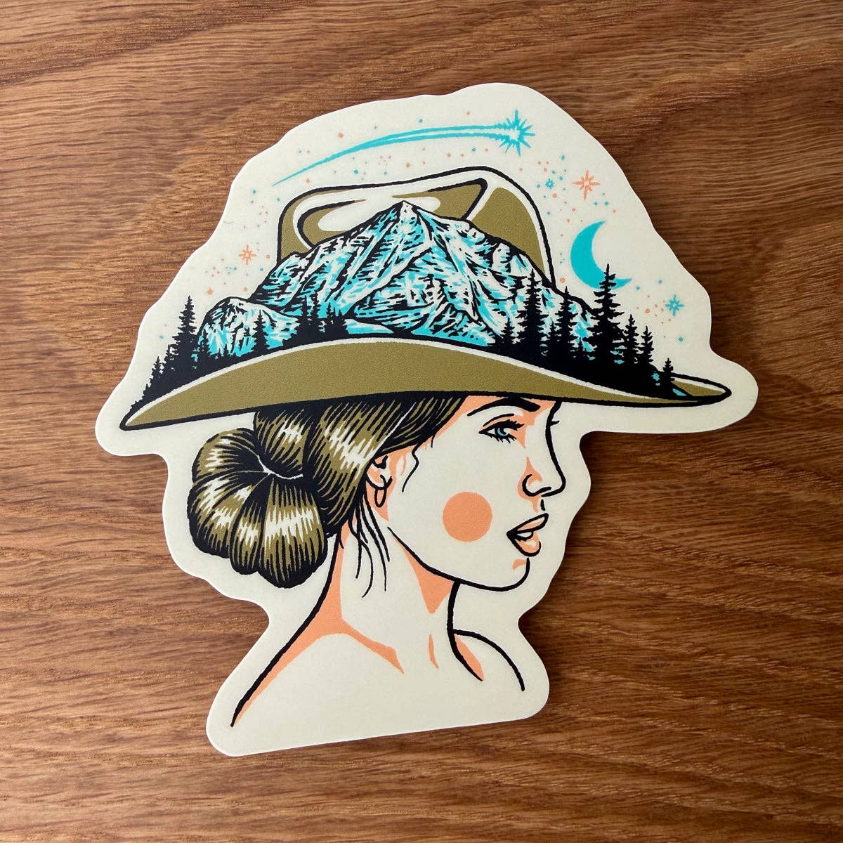 Mountain Woman Matte Vinyl Sticker
