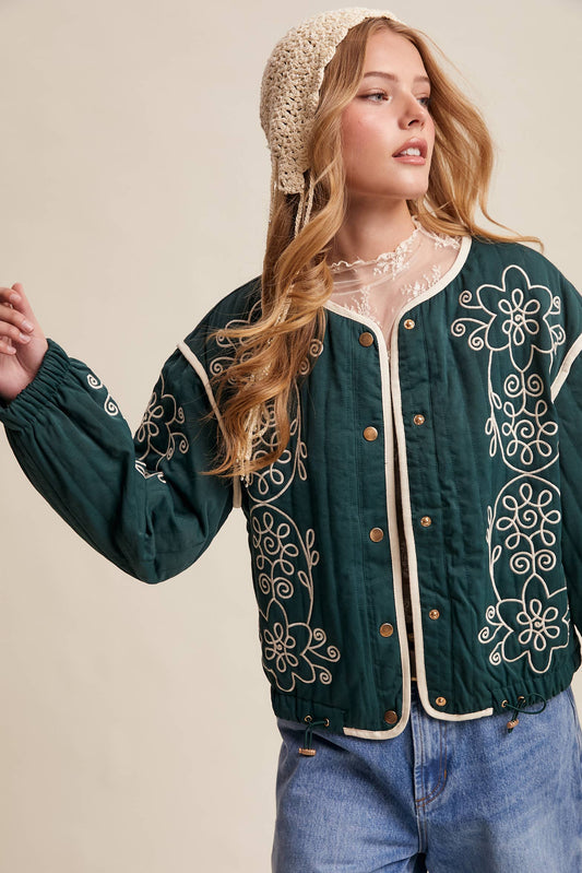 Embroidered Quilted Western Jacket