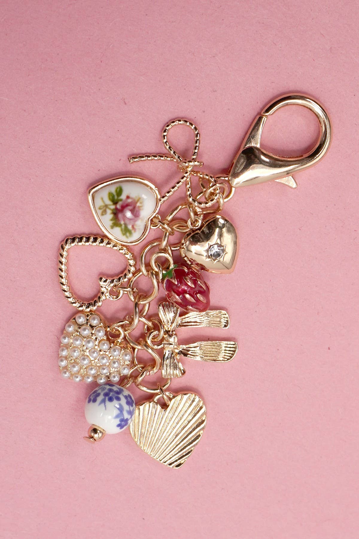 Porcelain Strawberry Bag Charm