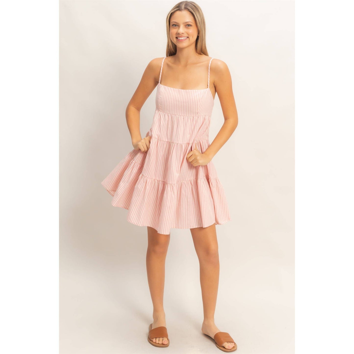 Striped Sleeveless A-Line Dress