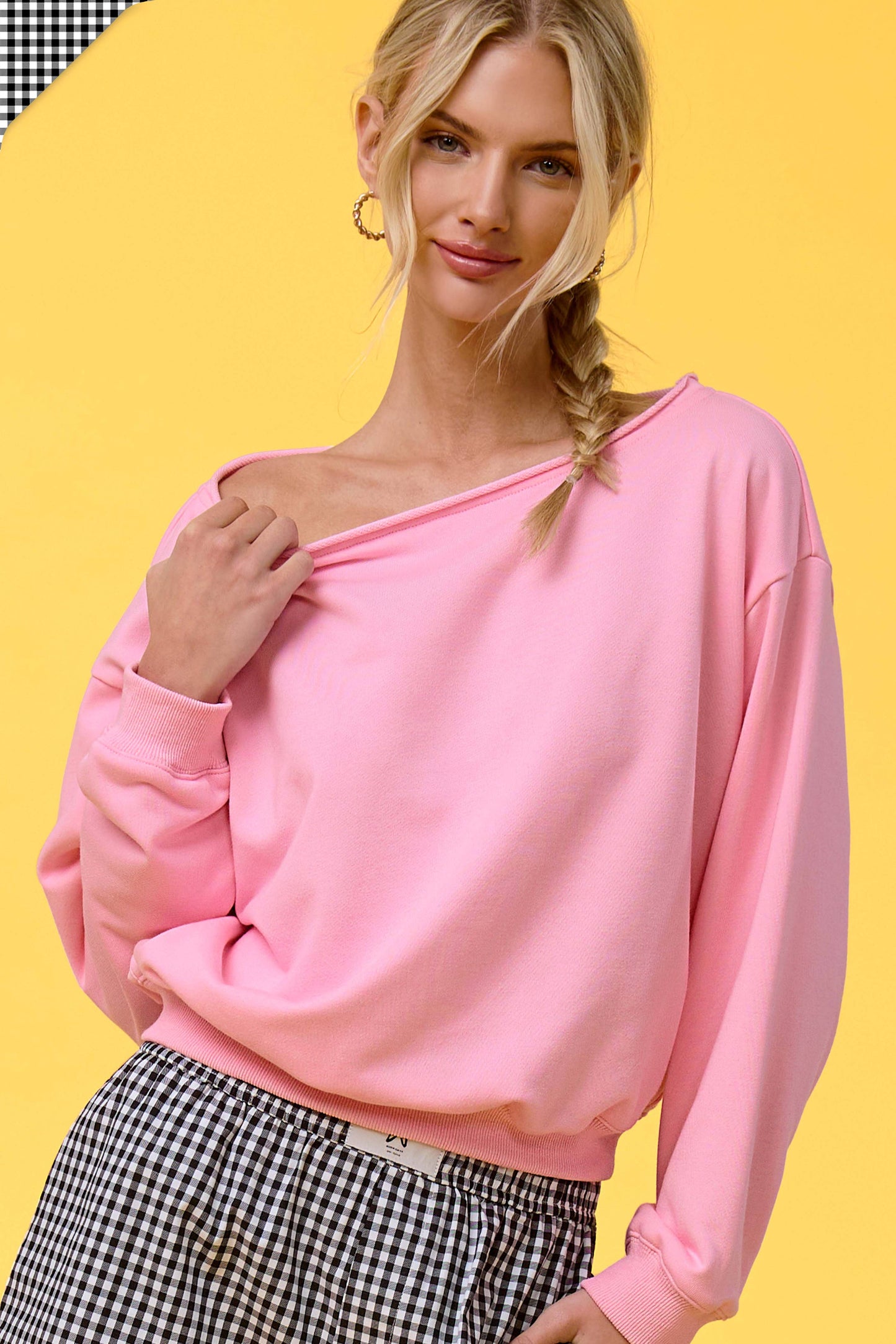 Boat Neck Relaxed Sweatshirt