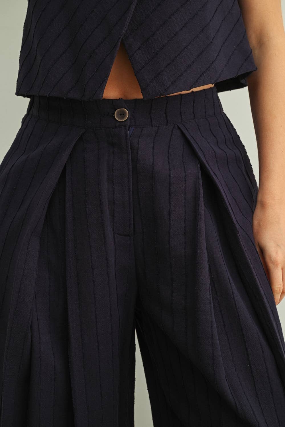 Pleated Crop Trouser Pants