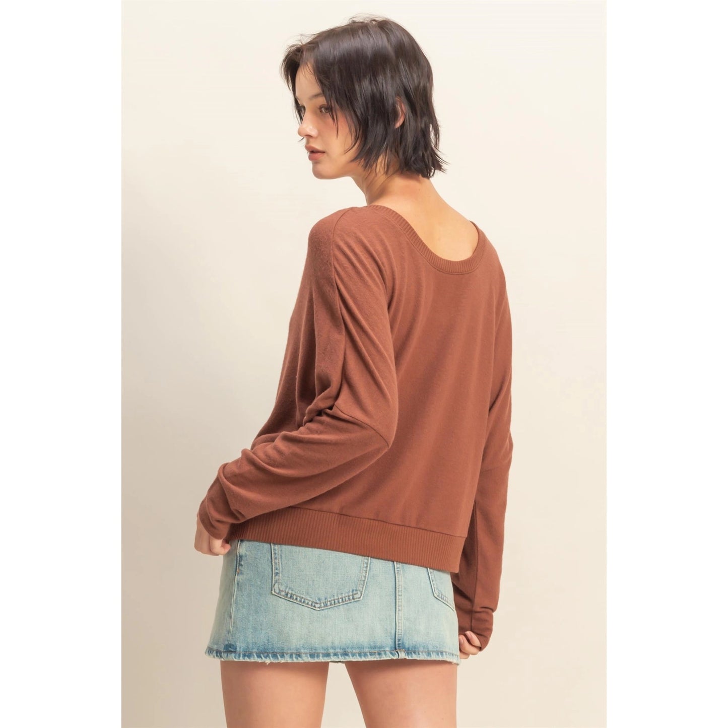 V-Neck Long Sleeve Top