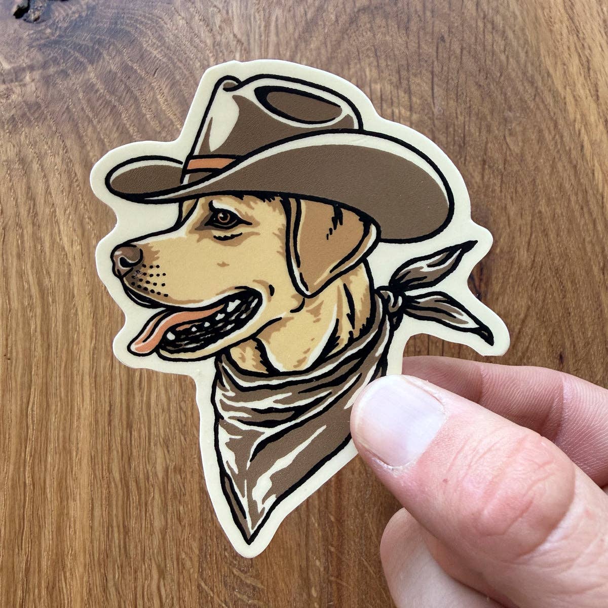Golden Lab Cowdog Matte Vinyl Sticker