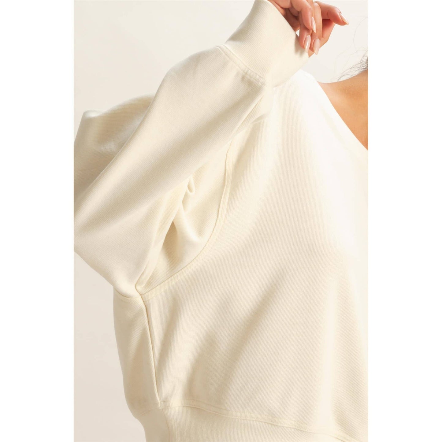 Soft Ribbed Relaxed Fit Sweatshirt