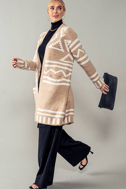 Western Geometric Pattern Cardigan