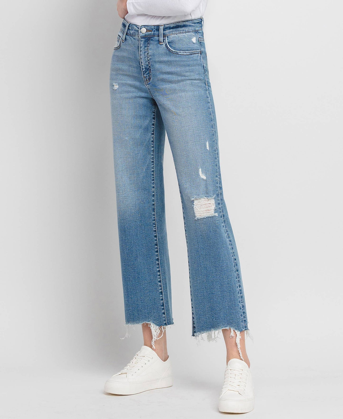 High Rise Distressed Denim Jeans