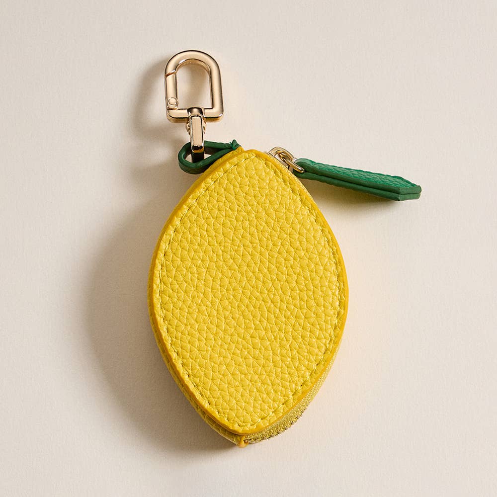 Genuine Leather Lemon Bag Charm