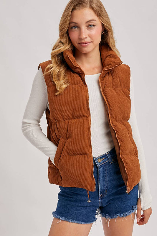 Corduroy Puffer Vest
