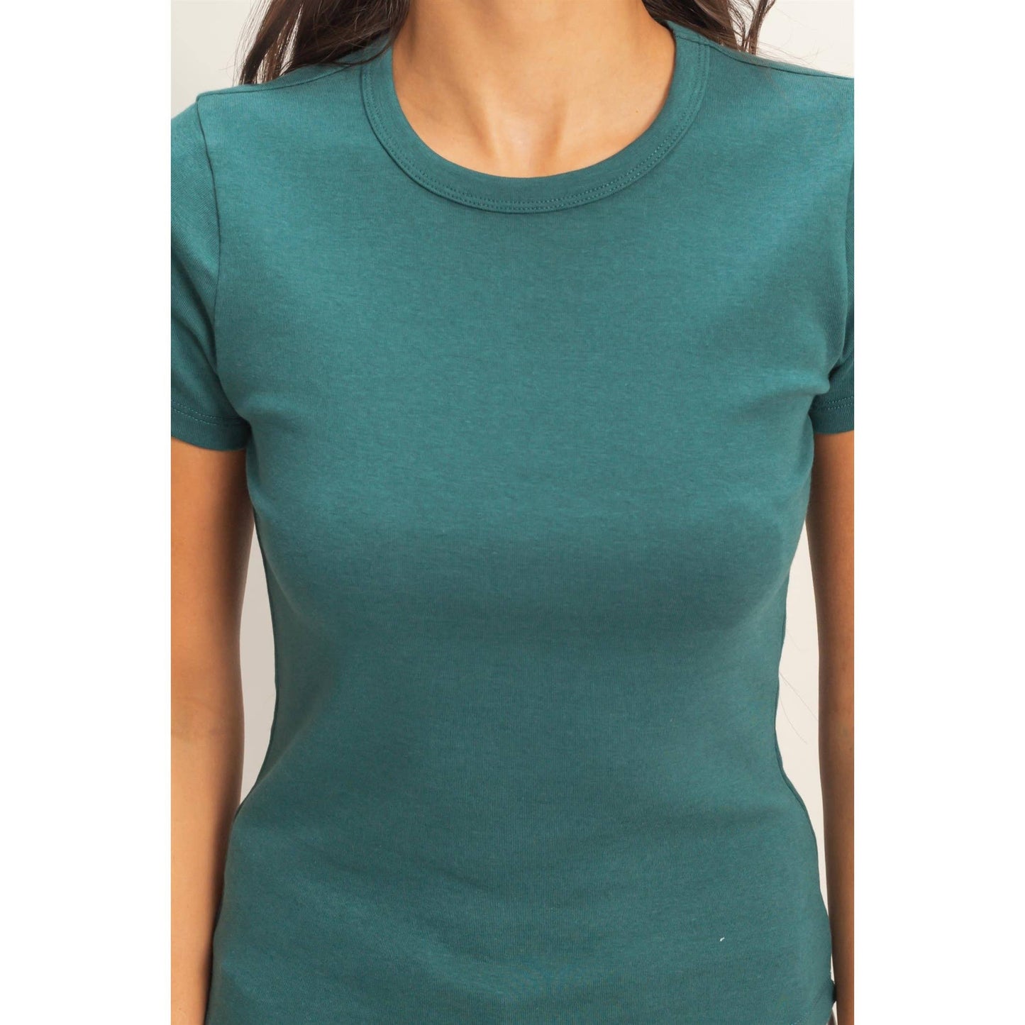 Mineral Washed Crew Neck Short Sleeve Top