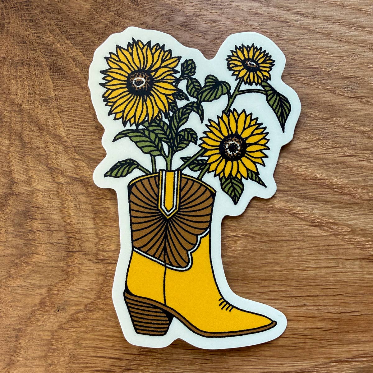 Sunflower Boot Matte Vinyl Sticker