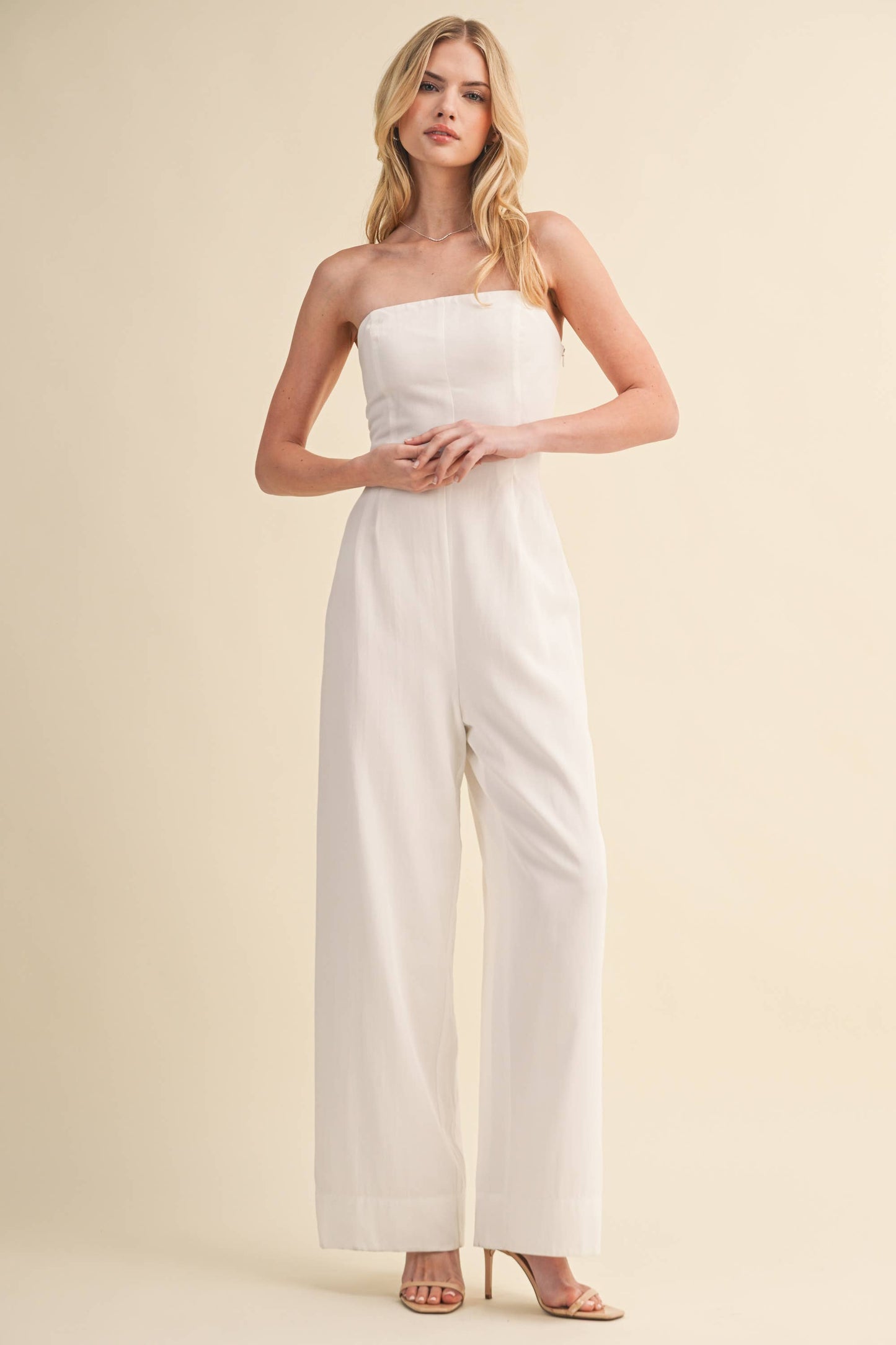 Off White Wide Leg Jumpsuit