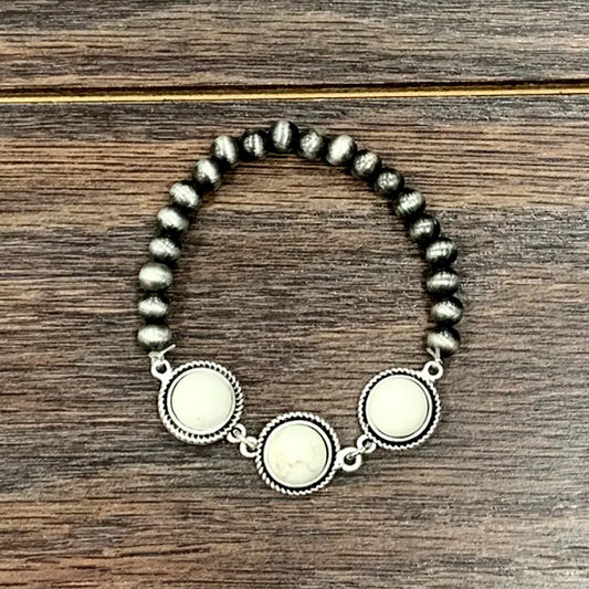 White Turquoise Stretch Bracelet