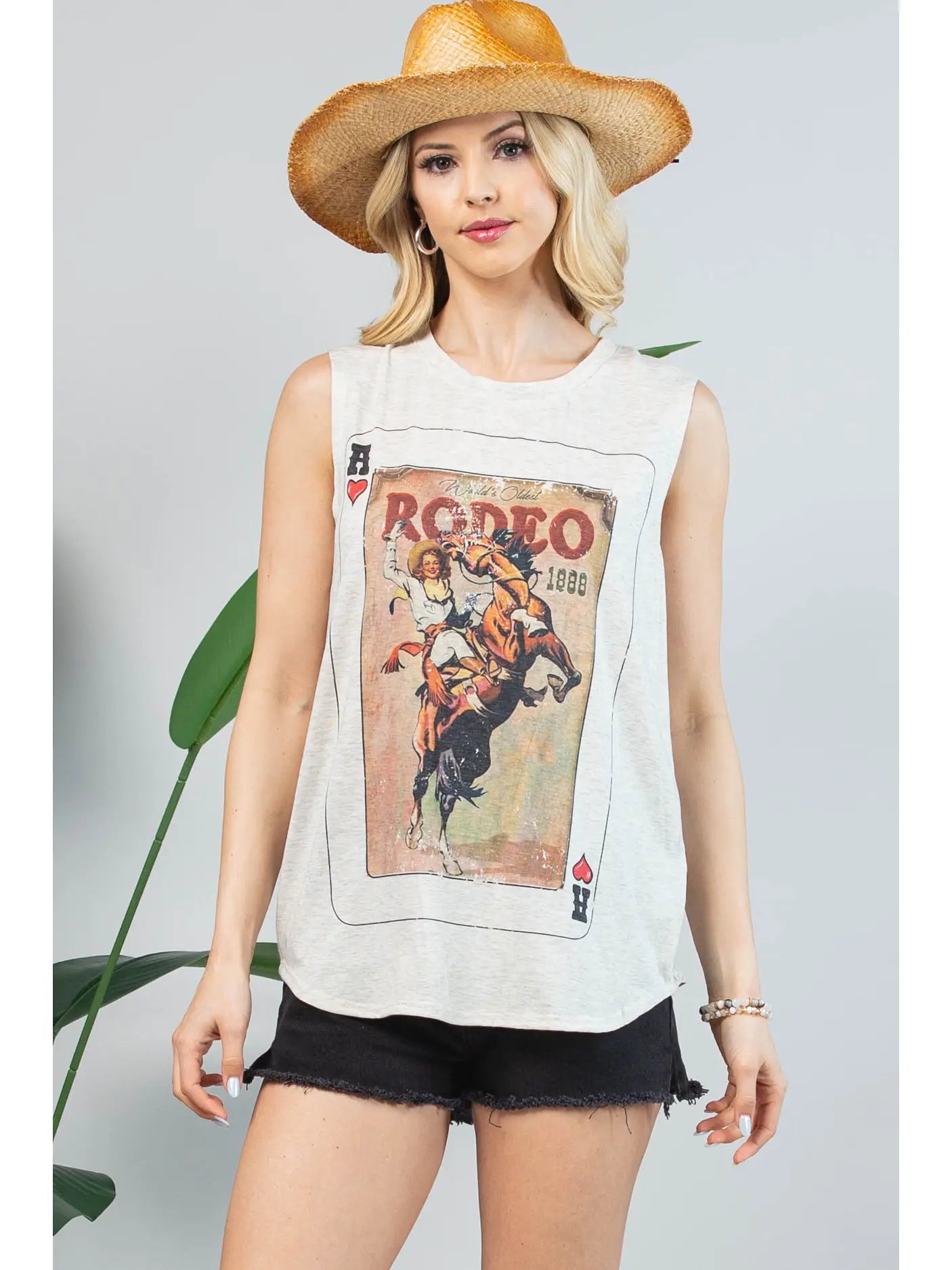 Vintage Western Graphic Sleeveless Top